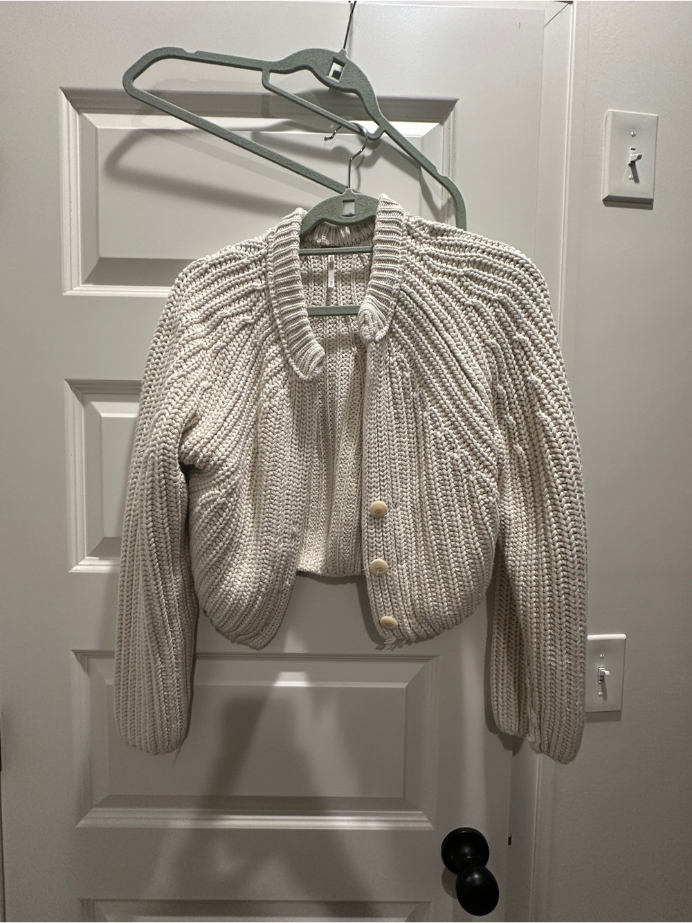 Free People Cropped Button-Up Cardigan